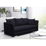 BANK MET BEDFUNCTIE, zwart textiel thumbnail 2