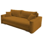 BANK MET BEDFUNCTIE, steenbruin textiel thumbnail 3