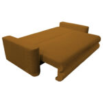 BANK MET BEDFUNCTIE, steenbruin textiel thumbnail 4