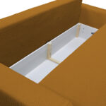 BANK MET BEDFUNCTIE, steenbruin textiel thumbnail 7