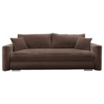 BANK MET BEDFUNCTIE, bruin textiel thumbnail 2