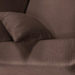 BANK MET BEDFUNCTIE, bruin textiel thumbnail 3