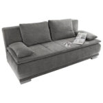 BANK MET BEDFUNCTIE, grijs textiel, houten materiaal thumbnail 1