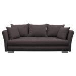 BANK MET BEDFUNCTIE, donkerbruin textiel thumbnail 1