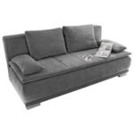 BANK MET BEDFUNCTIE, donkergrijs textiel, houten materiaal thumbnail 1