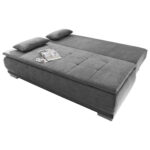 BANK MET BEDFUNCTIE, donkergrijs textiel, houten materiaal thumbnail 4