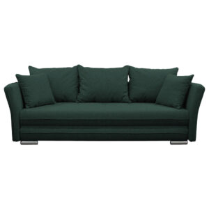 BANK MET BEDFUNCTIE, donkergroen textiel