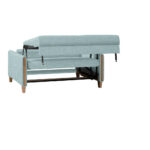 BANK MET BEDFUNCTIE, beukenkleur, lichtblauw hout, textiel thumbnail 5