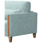 BANK MET BEDFUNCTIE, beukenkleur, lichtblauw hout, textiel thumbnail 6