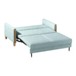 BANK MET BEDFUNCTIE, beukenkleur, lichtblauw hout, textiel thumbnail 7