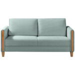 BANK MET BEDFUNCTIE, beukenkleur, lichtblauw hout, textiel thumbnail 3