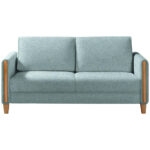 BANK MET BEDFUNCTIE, beukenkleur, lichtblauw hout, textiel thumbnail 3