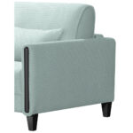 BANK MET BEDFUNCTIE, zwart, lichtblauw hout, textiel thumbnail 6