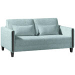 BANK MET BEDFUNCTIE, zwart, lichtblauw hout, textiel thumbnail 5