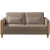 BANK MET BEDFUNCTIE, beukenkleur, lichtbruin hout, textiel