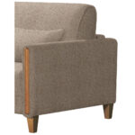 BANK MET BEDFUNCTIE, beukenkleur, lichtbruin hout, textiel thumbnail 7
