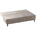 BANK MET BEDFUNCTIE, lichtbruin textiel thumbnail 4