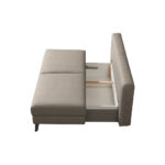 BANK MET BEDFUNCTIE, lichtbruin textiel thumbnail 5