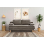 BANK MET BEDFUNCTIE, lichtbruin textiel thumbnail 2