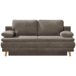 BANK MET BEDFUNCTIE, lichtbruin textiel thumbnail 1