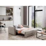 BANK MET BEDFUNCTIE, lichtbruin textiel thumbnail 4