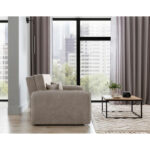 BANK MET BEDFUNCTIE, lichtbruin textiel thumbnail 5