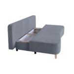BANK MET BEDFUNCTIE, donkergrijs textiel, houten materiaal thumbnail 5