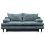 BANK MET BEDFUNCTIE, turquoise textiel thumbnail 1
