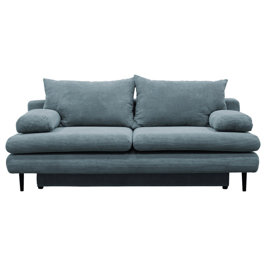 BANK MET BEDFUNCTIE, turquoise textiel