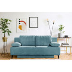BANK MET BEDFUNCTIE, turquoise textiel thumbnail 2