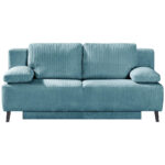 BANK MET BEDFUNCTIE, turquoise textiel thumbnail 1