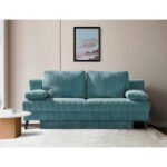 BANK MET BEDFUNCTIE, turquoise textiel thumbnail 2
