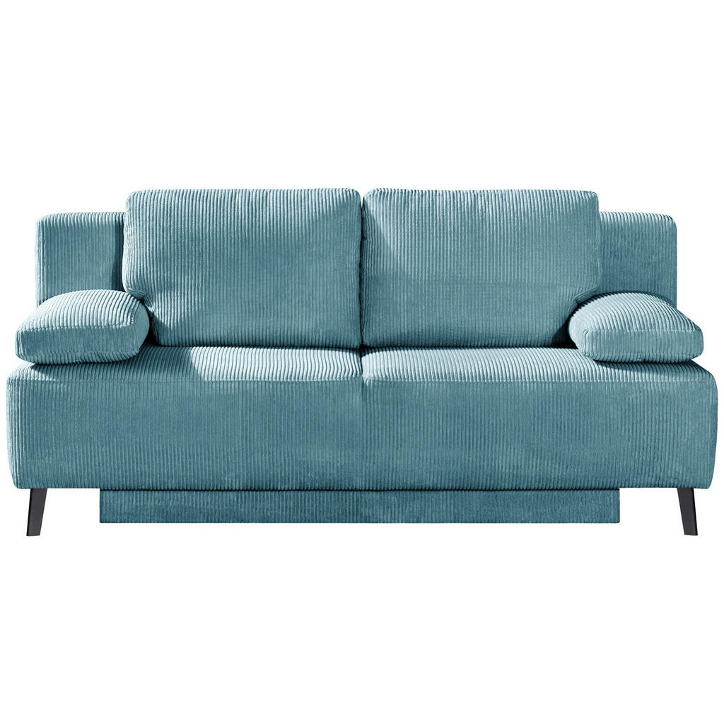 BANK MET BEDFUNCTIE, turquoise textiel
