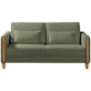 BANK MET BEDFUNCTIE, groen, beukenkleur hout, textiel