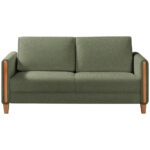 BANK MET BEDFUNCTIE, groen, beukenkleur hout, textiel thumbnail 6