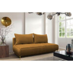 BANK MET BEDFUNCTIE, steenbruin textiel thumbnail 2